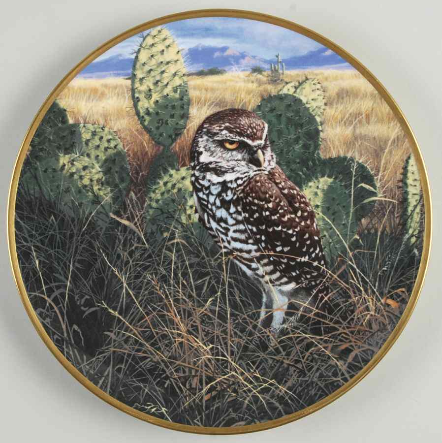 Noble Owls of America Prarie Sundown - No Box by Hamilton Collection-1