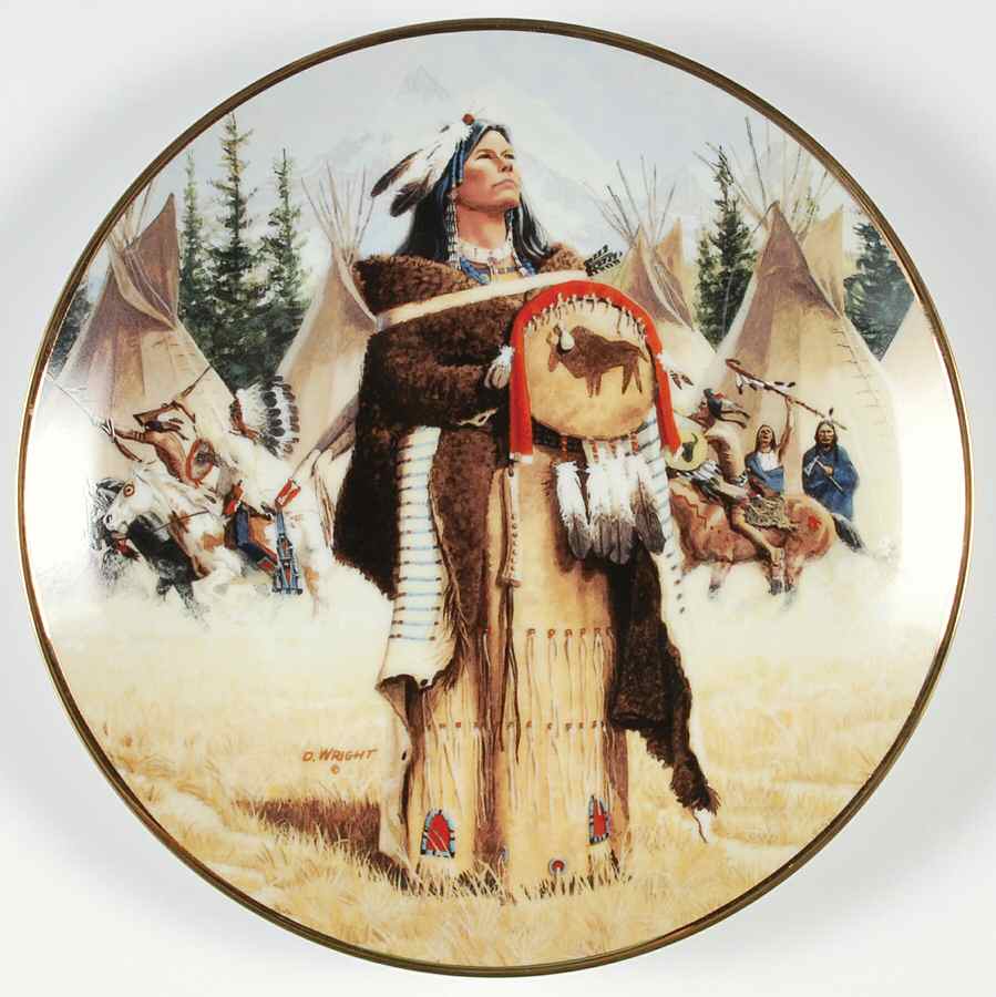 Noble American Indian Women Pine Leaf - No Box by Hamilton Collection-1