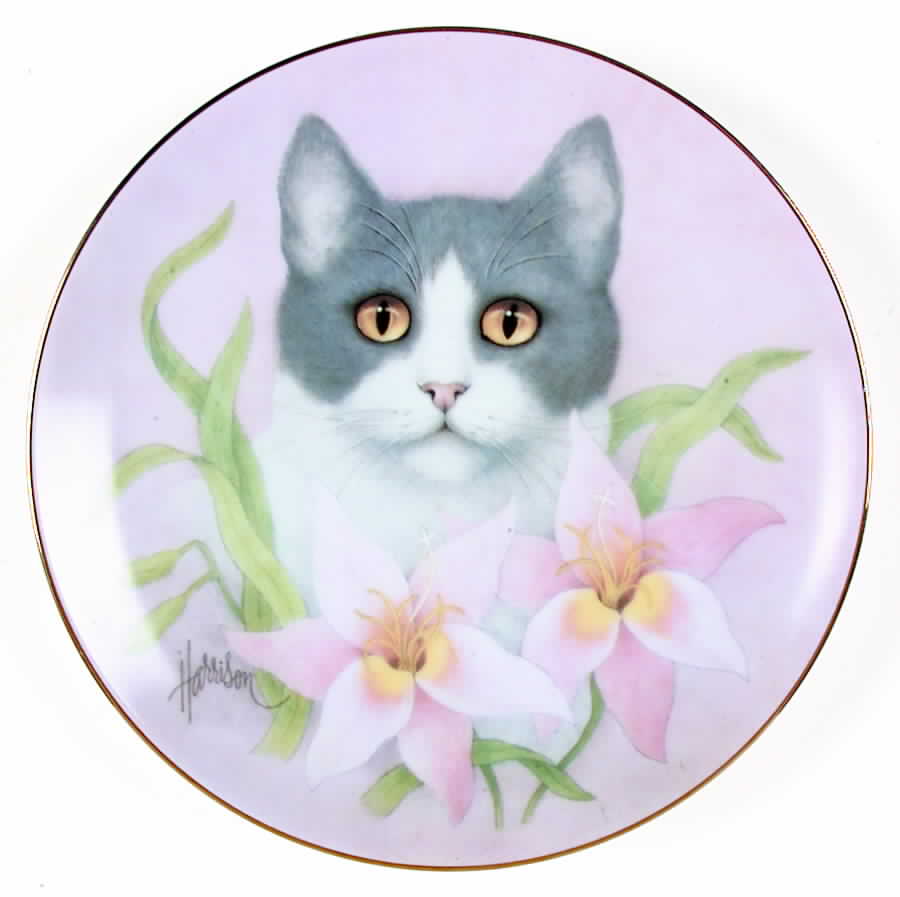 Petals & Purrs Pink Lilies - Boxed by Hamilton Collection-1