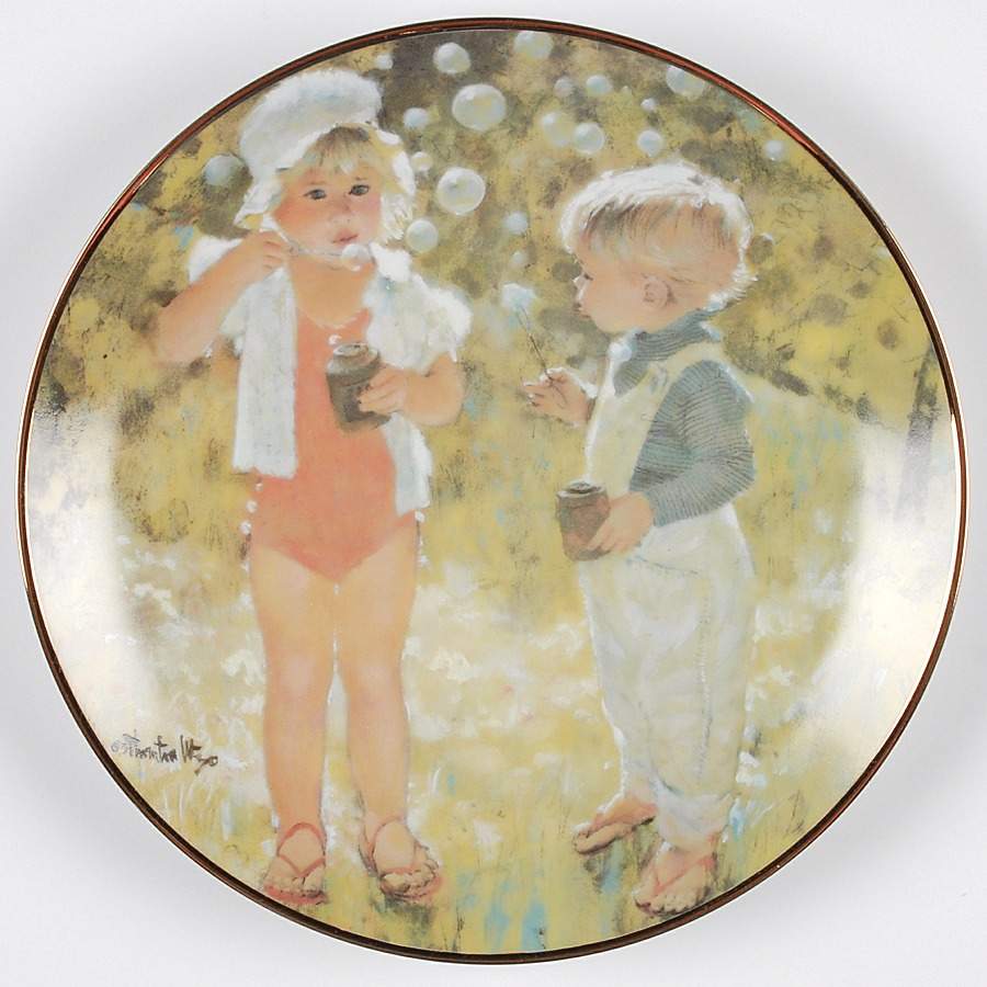 Summer Days of Childhood Blowing Bubbles - Boxed by Hamilton Collection-1