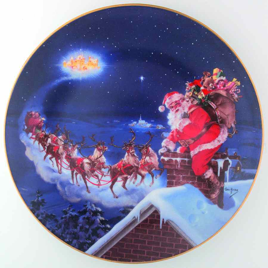Classic American Santa Up On The Rooftop - No Box by Hamilton Collection-1