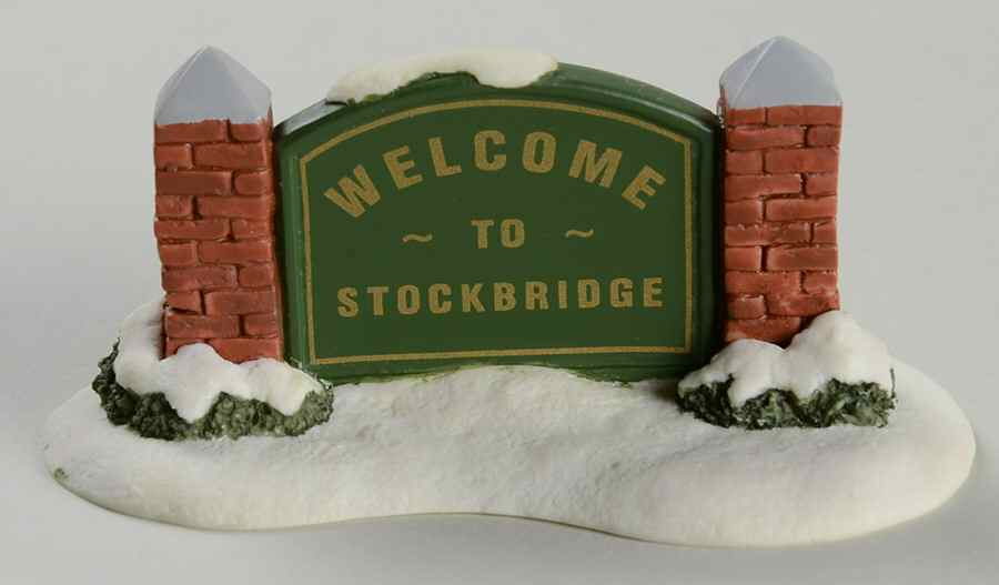 Rockwell's Christmas in Stockbridge Welcome To Stockbridge Sign - Boxed by Hawthorne Village-1