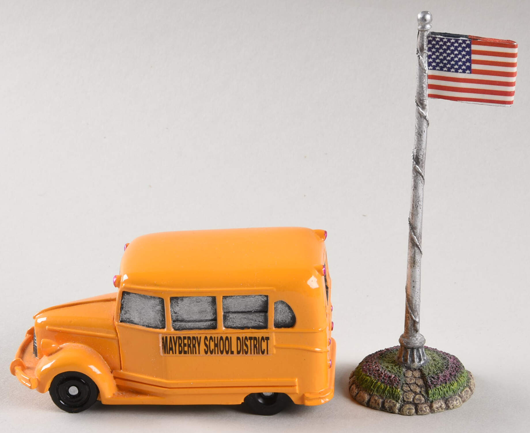 Welcome To Mayberry School Bus And Flagpole - Boxed by Hawthorne Village-1