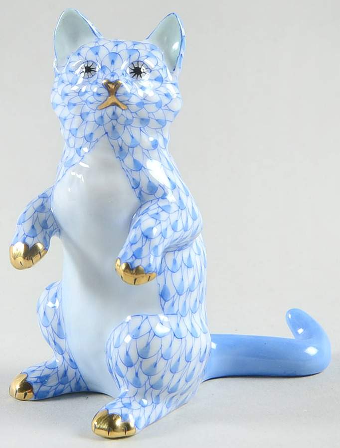 Cats Standing Kitten-Blue - No Box by Herend-1