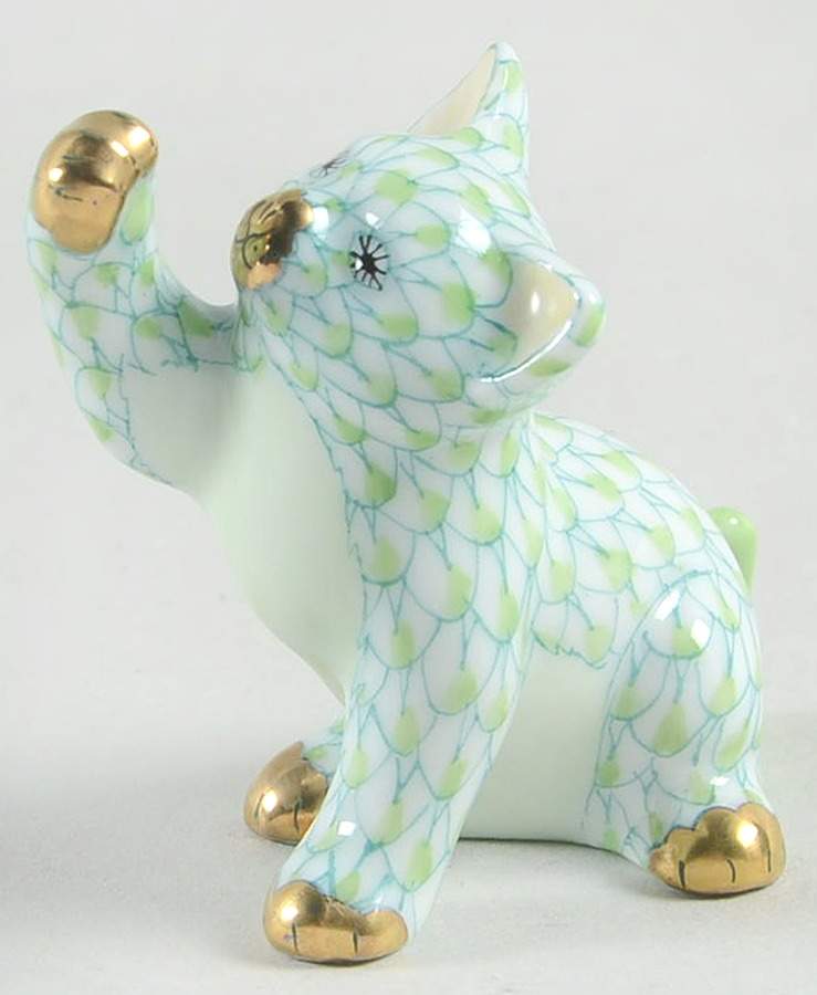 Cats Curious Cat-Key Lime - No Box by Herend-1