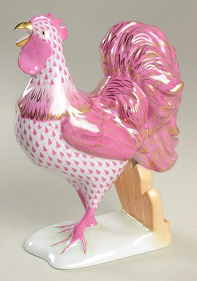 Kingdom Classic Henry The Rooster-Raspberry - No Box by Herend-1