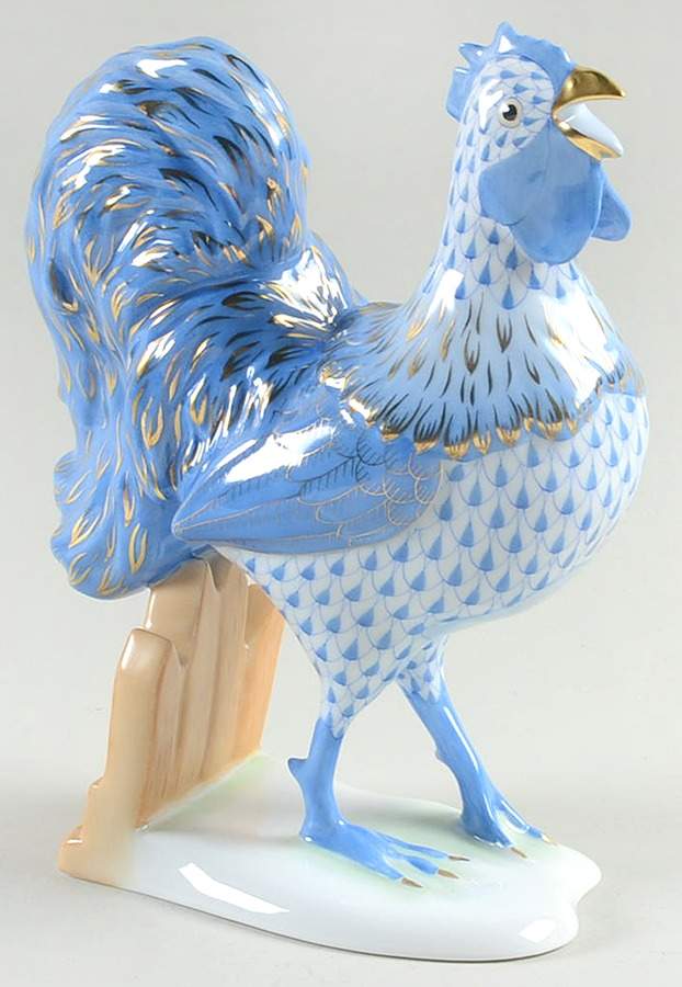 Kingdom Classic Henry The Rooster-Blue - No Box by Herend-1
