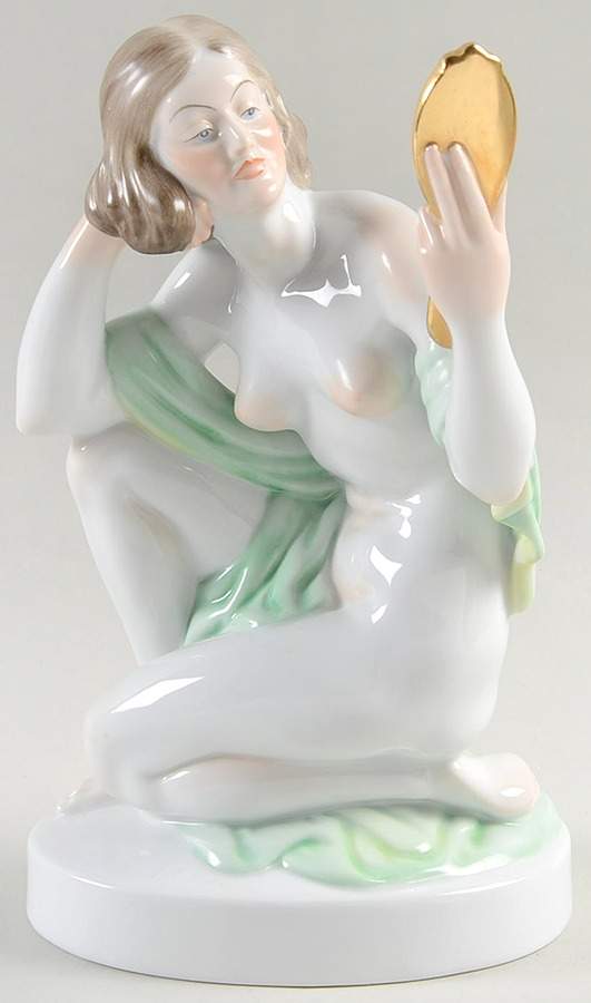 Nudes Nude Wonman With Mirror-Natural - No Box by Herend-1
