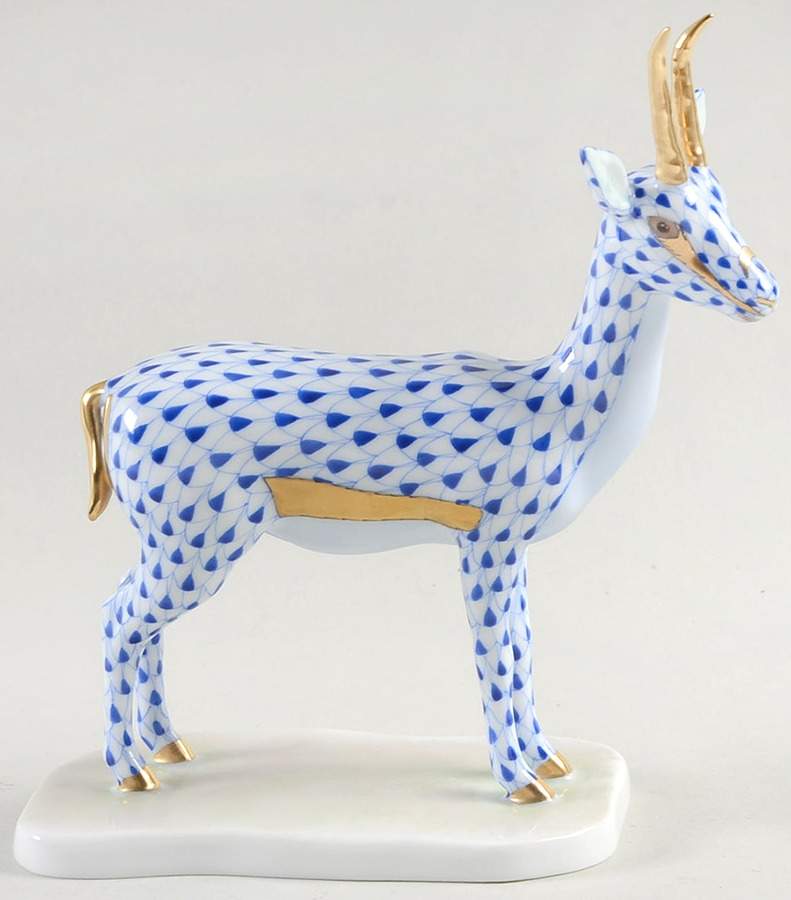 Wild Animals Cuviers Gazelle-Sapphire - No Box by Herend-1