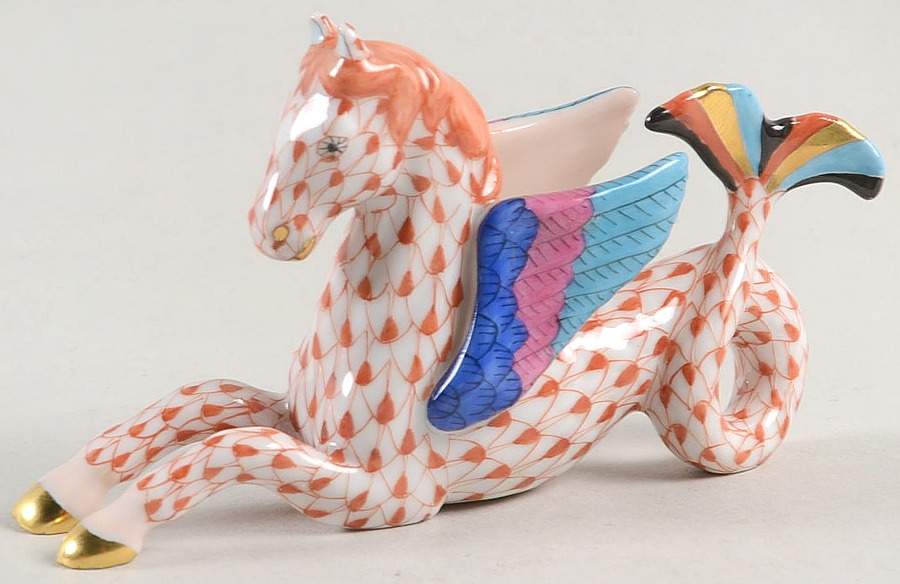 Sea Marine Animals Mystical Seahorse-Rust - No Box by Herend-1