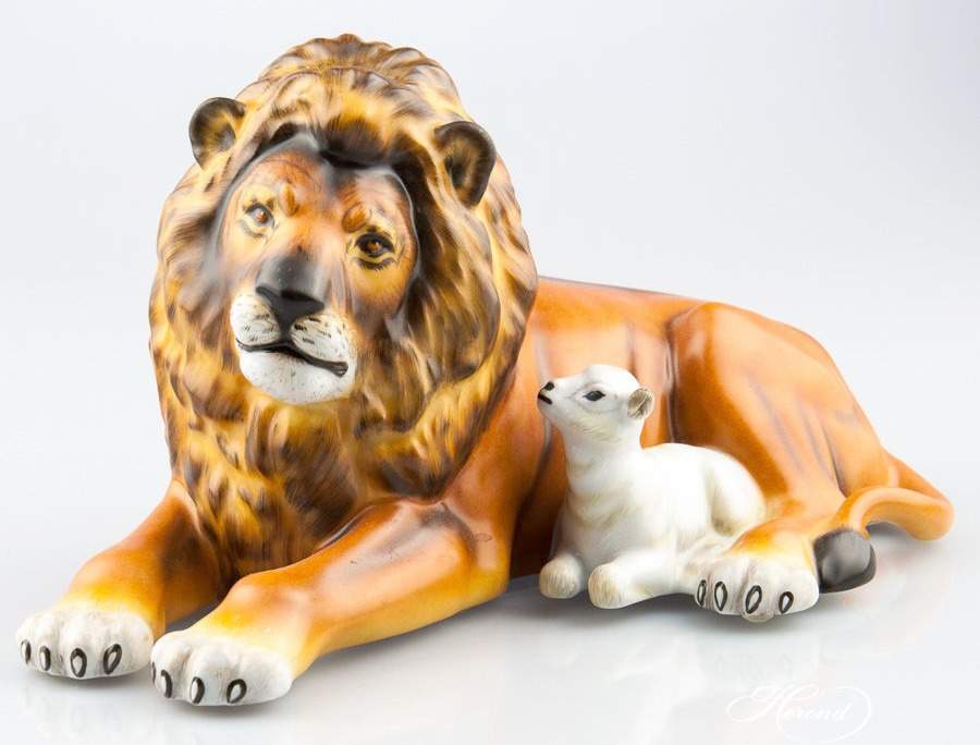 Kingdom Classic Lion And Lamb-Natural - No Box by Herend-1