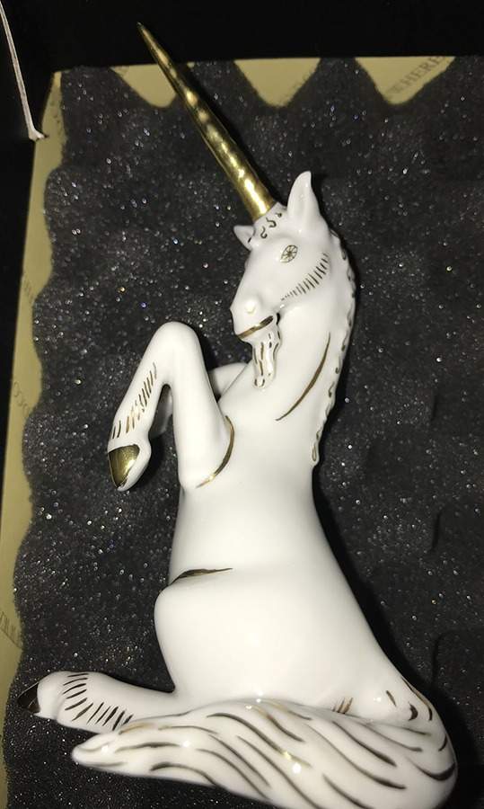 Myths and Legends Unicorn-White W/Gold - No Box by Herend-1