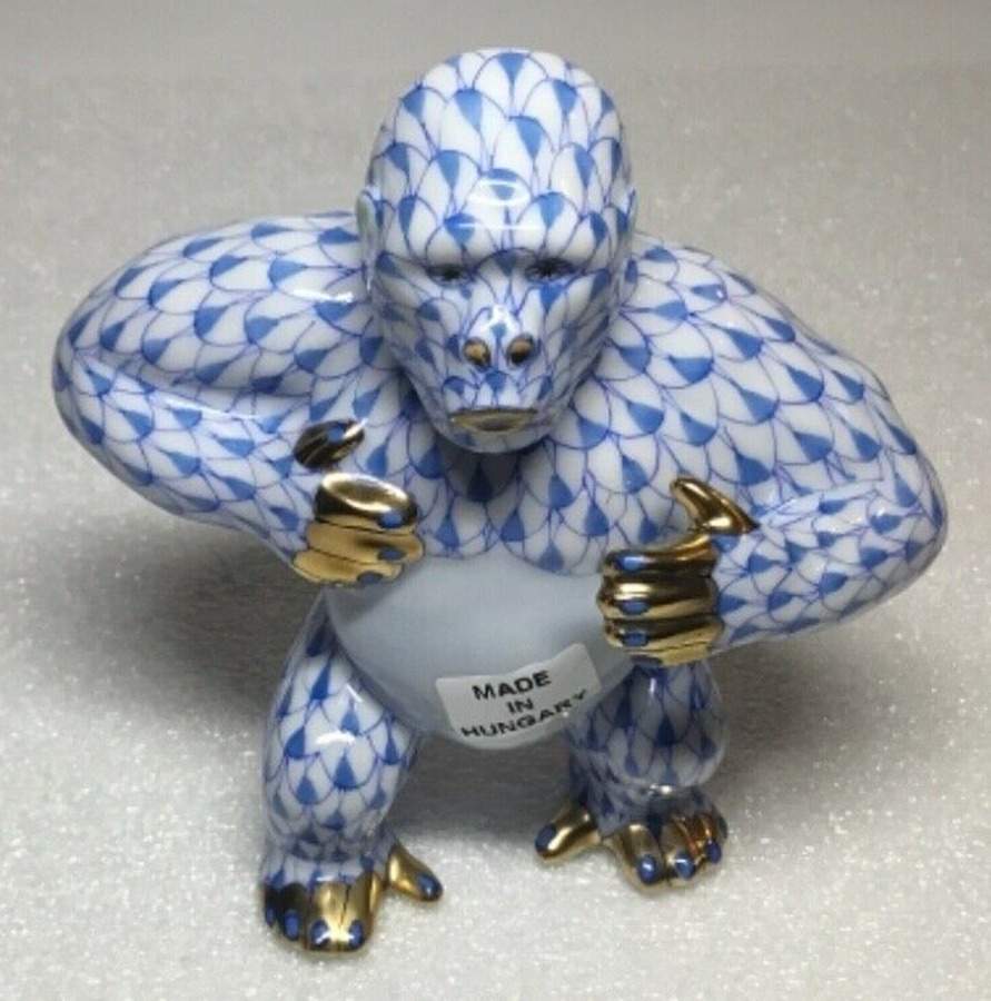 Monkeys Gorilla-Blue - No Box by Herend-1