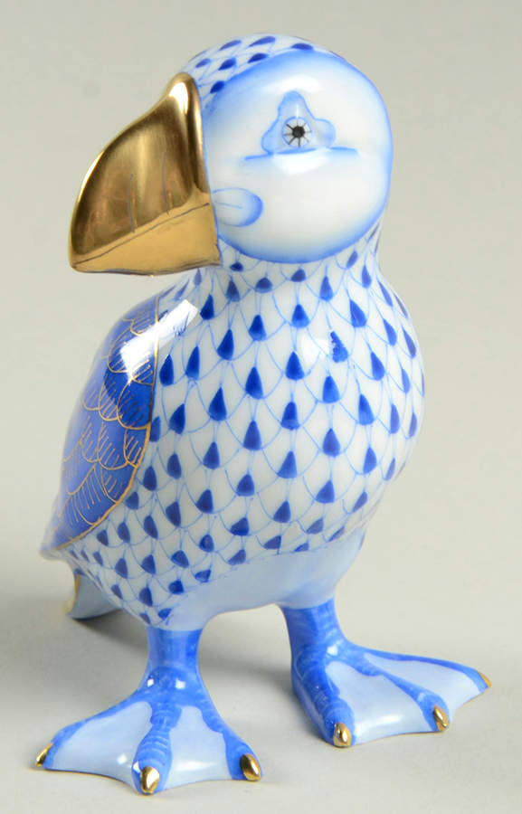 Birds Puffin-Sapphire - No Box by Herend-1