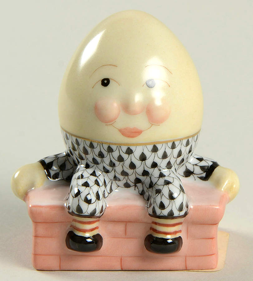 Nursery Rhymes-Fairy Tales Humpty Dumpty-Black - No Box by Herend-1