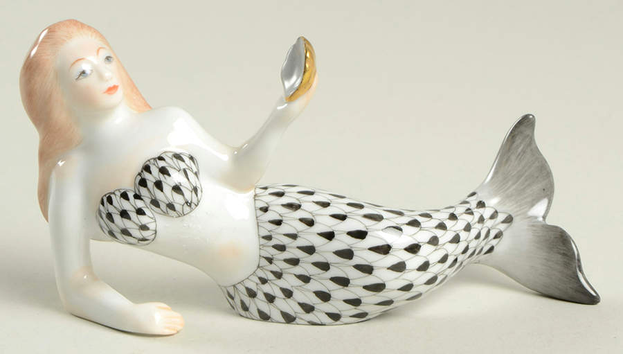 Myths and Legends Mermaid-Black - No Box by Herend-1