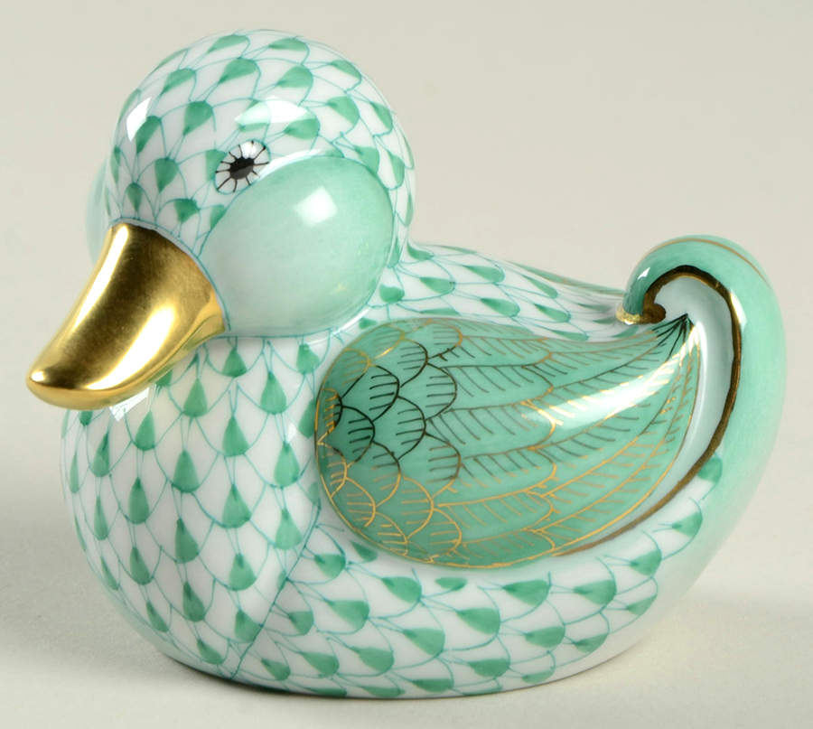 Ducks Dapper Ducky-Green - No Box by Herend-1