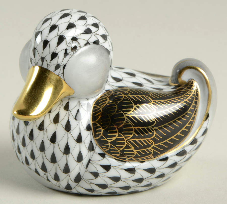 Ducks Dapper Ducky-Black - No Box by Herend-1