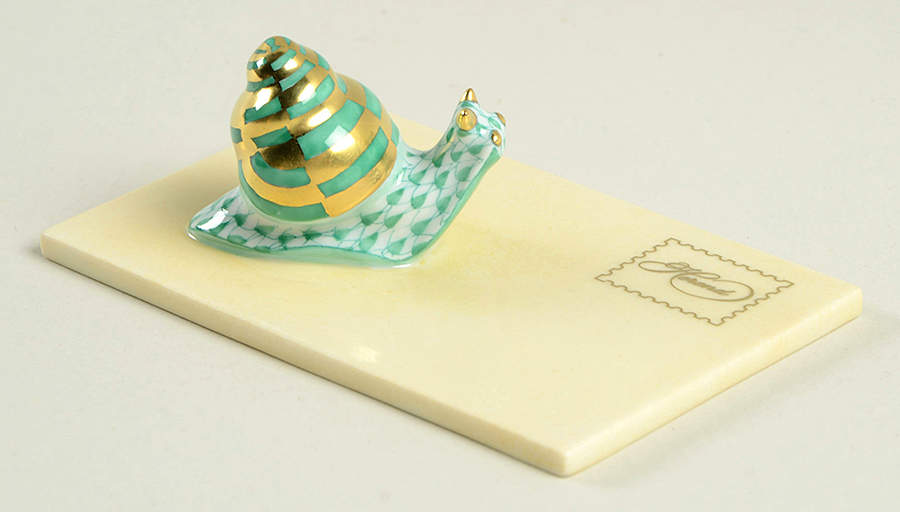 Bugs & Friends Snail Mail-Green - No Box by Herend-1