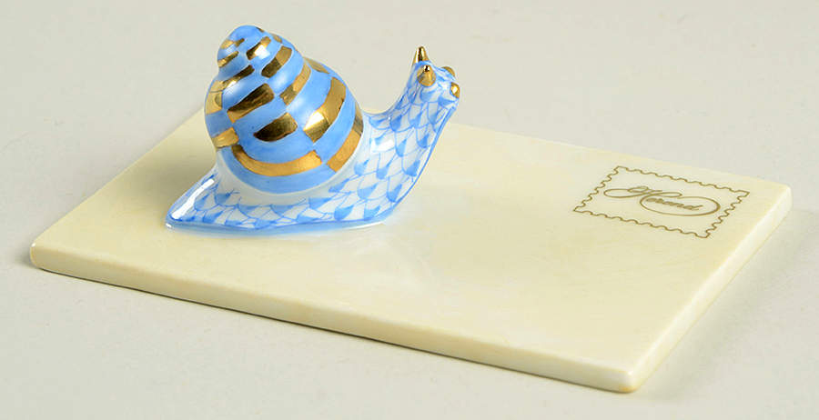 Bugs & Friends Snail Mail-Blue - No Box by Herend-1