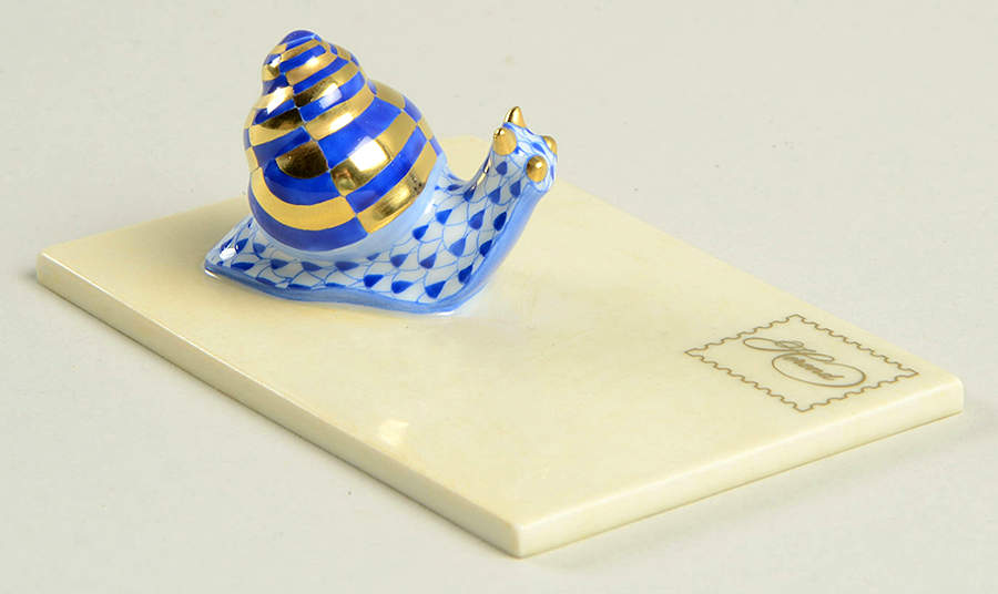 Bugs & Friends Snail Mail-Sapphire - No Box by Herend-1