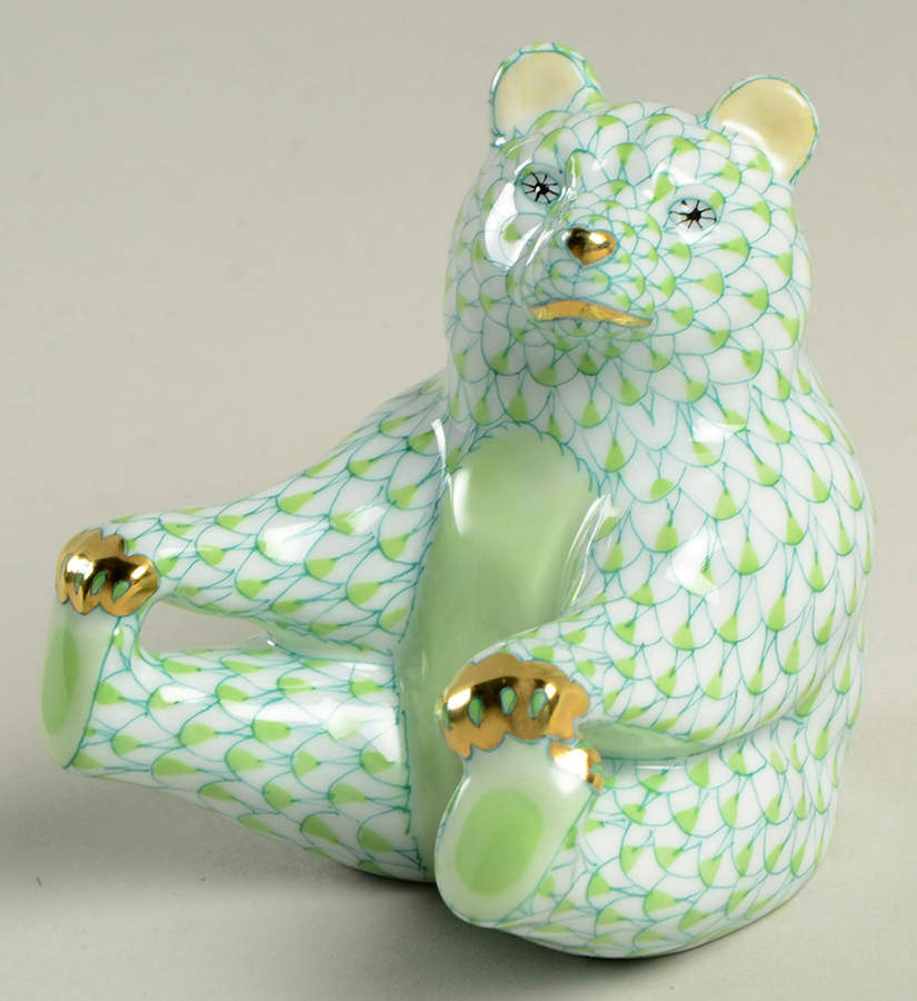 Bears Playing Footsie-Key Lime - No Box by Herend-1