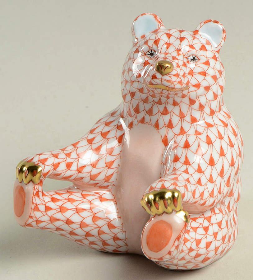 Bears Playing Footsie-Rust - No Box by Herend-1