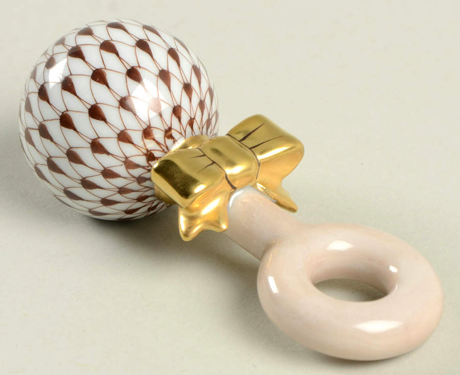 Childrens's Gifts & Toys Baby Rattle-Chocolate - No Box by Herend-1