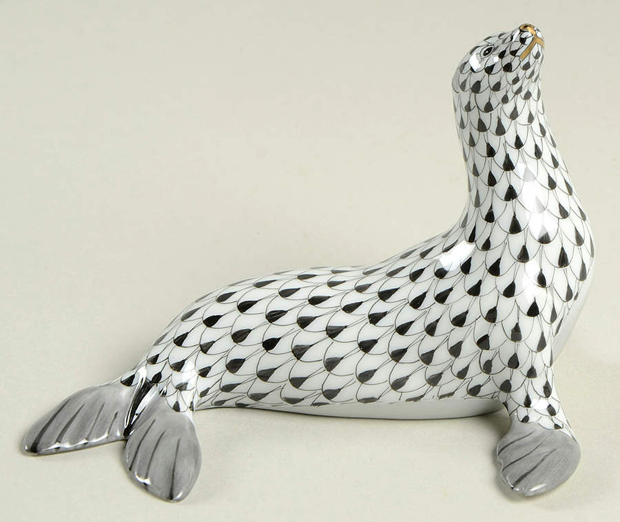 Sea Marine Animals Sea Lion-Black - No Box by Herend-1