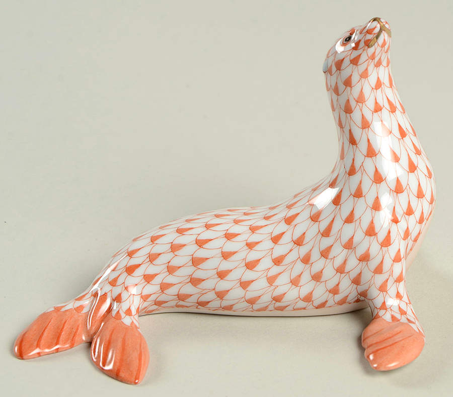 Sea Marine Animals Sea Lion-Rust - No Box by Herend-1