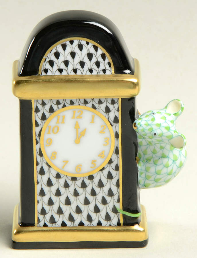 Nursery Rhymes-Fairy Tales Hickory Dickory Dock-Black/Key Lime - No Box by Herend-1