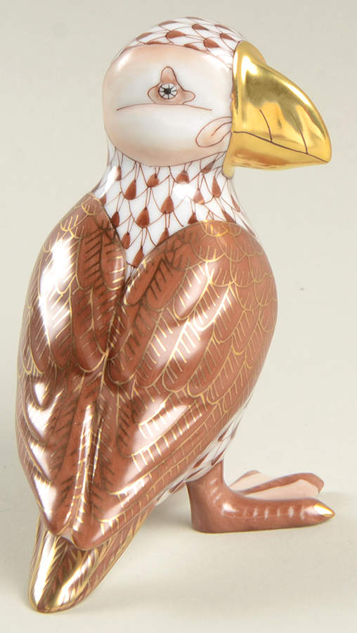 Birds Puffin-Chocolate - No Box by Herend-1