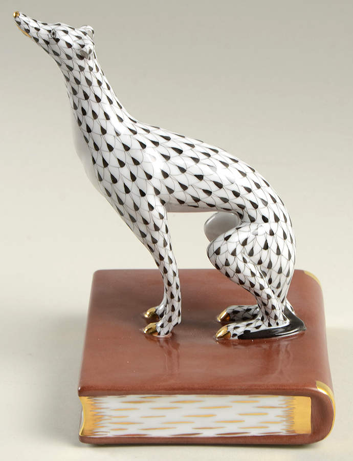 Bookends Greyhound-Black/Left - No Box by Herend-1