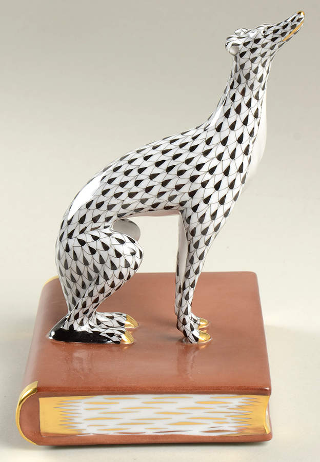 Bookends Greyhound-Black/Right - No Box by Herend-1