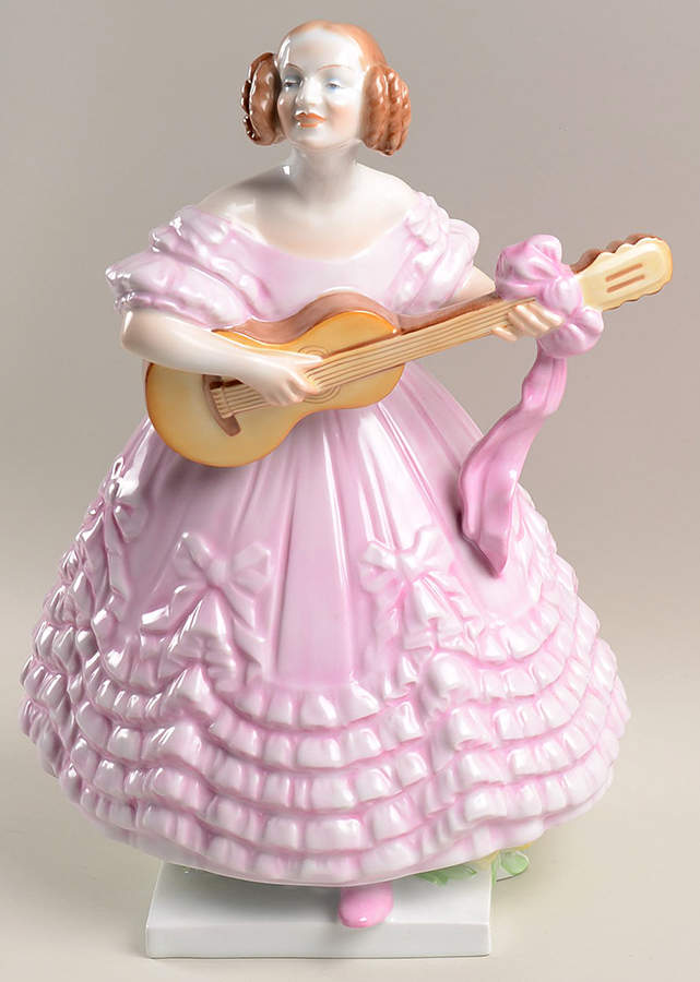 Traditional Hungarian People Mrs Dery - Large Pink Dress - No Box by Herend-1