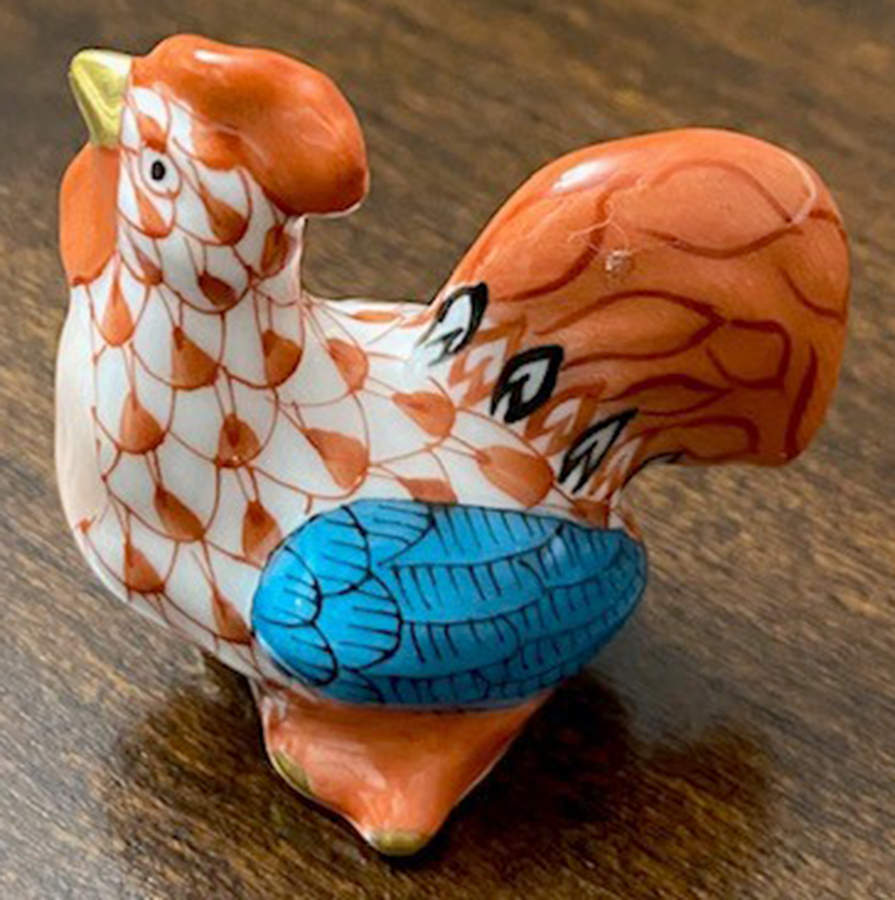 Roosters Mini Rooster-Rust - No Box by Herend-1