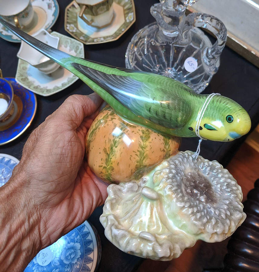 Birds Parakeet With Fruit-Natural - No Box by Herend-1