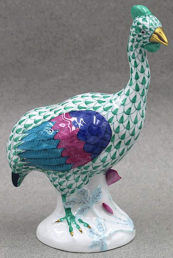 Game Birds Guinea Hen-Green/Faces Right - No Box by Herend-1