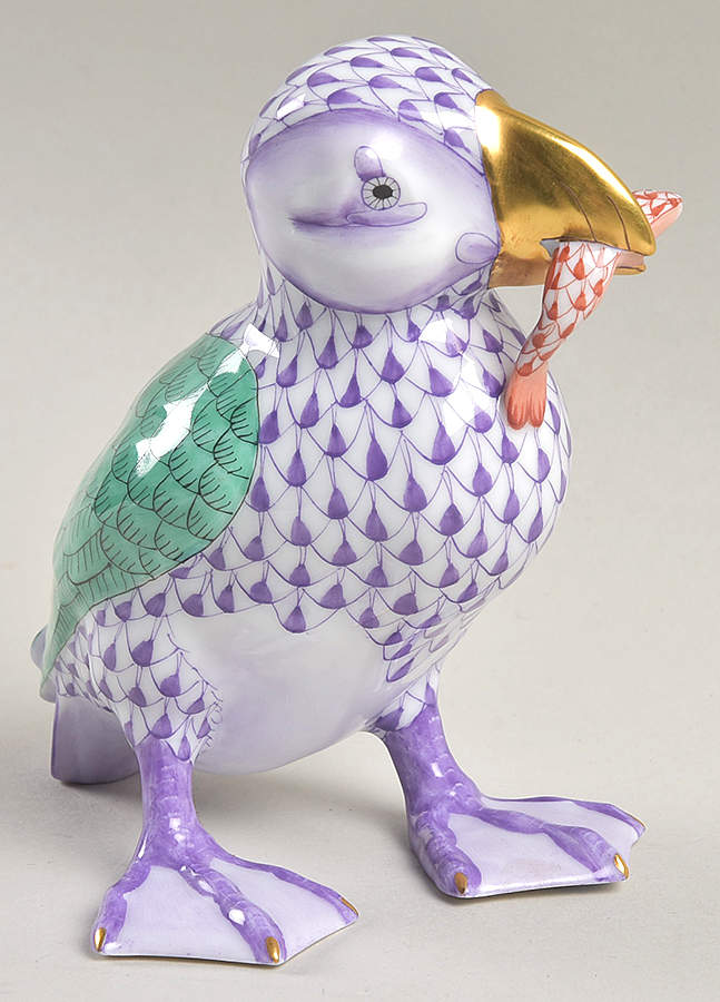 Birds Puffin-Lilac - No Box by Herend-1