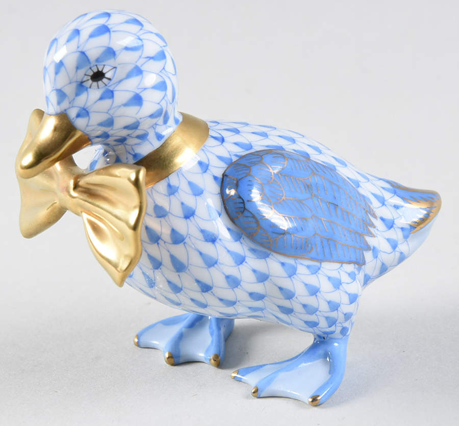 Ducks Dashing Duckling-Blue - No Box by Herend-1