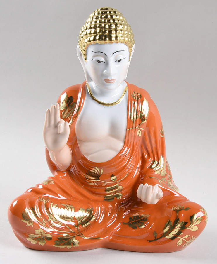 Religious Buddha-Chrysanthemum D'Or - Boxed by Herend-1