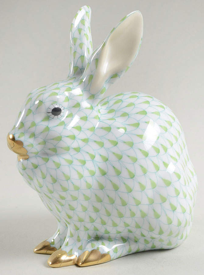 Rabbits & Bunnies (Single) Bunny Sitting-Key Lime - No Box by Herend ...
