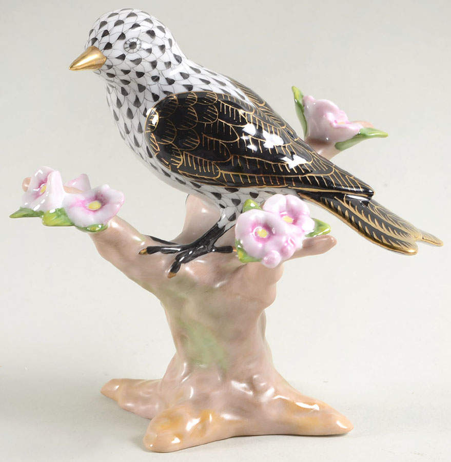 Birds Mountain Bunting-Black - No Box by Herend-1