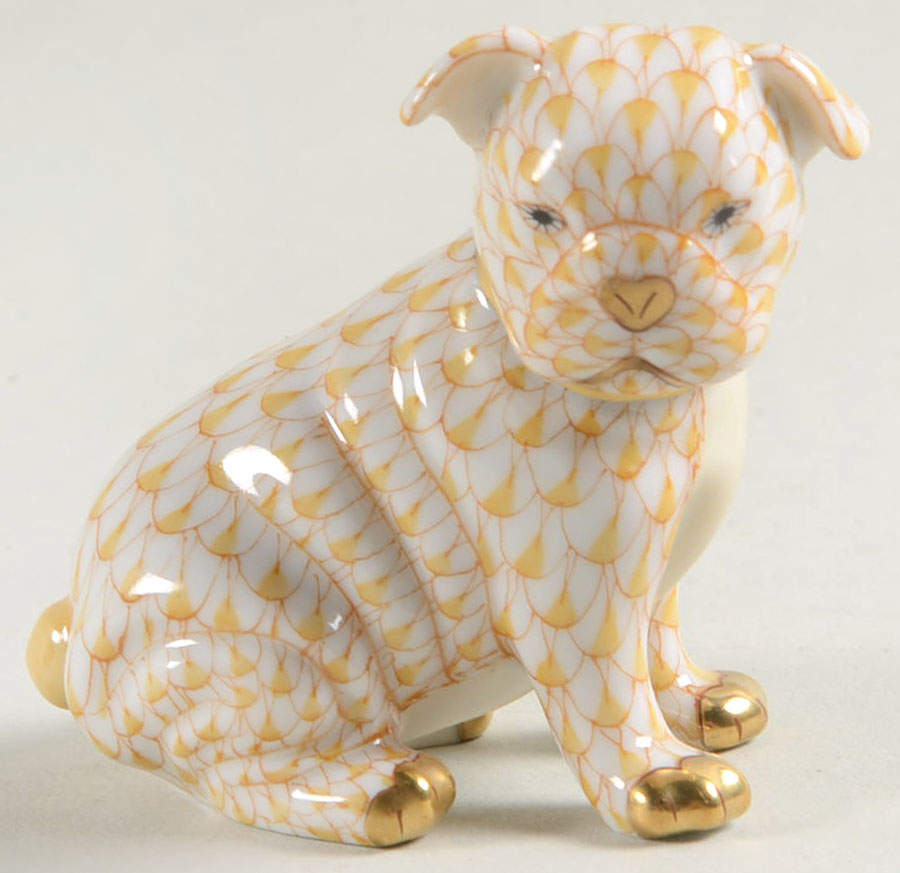 Dogs Bulldog Puppy-Butterscotch - No Box by Herend-1