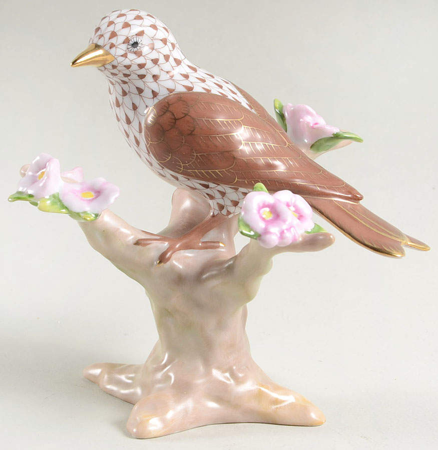 Birds Mountain Bunting-Chocolate - No Box by Herend-1