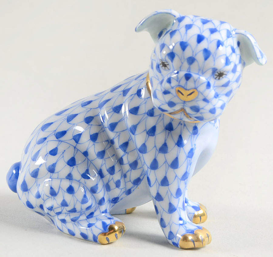 Dogs Bulldog Puppy-Sapphire - No Box by Herend-1