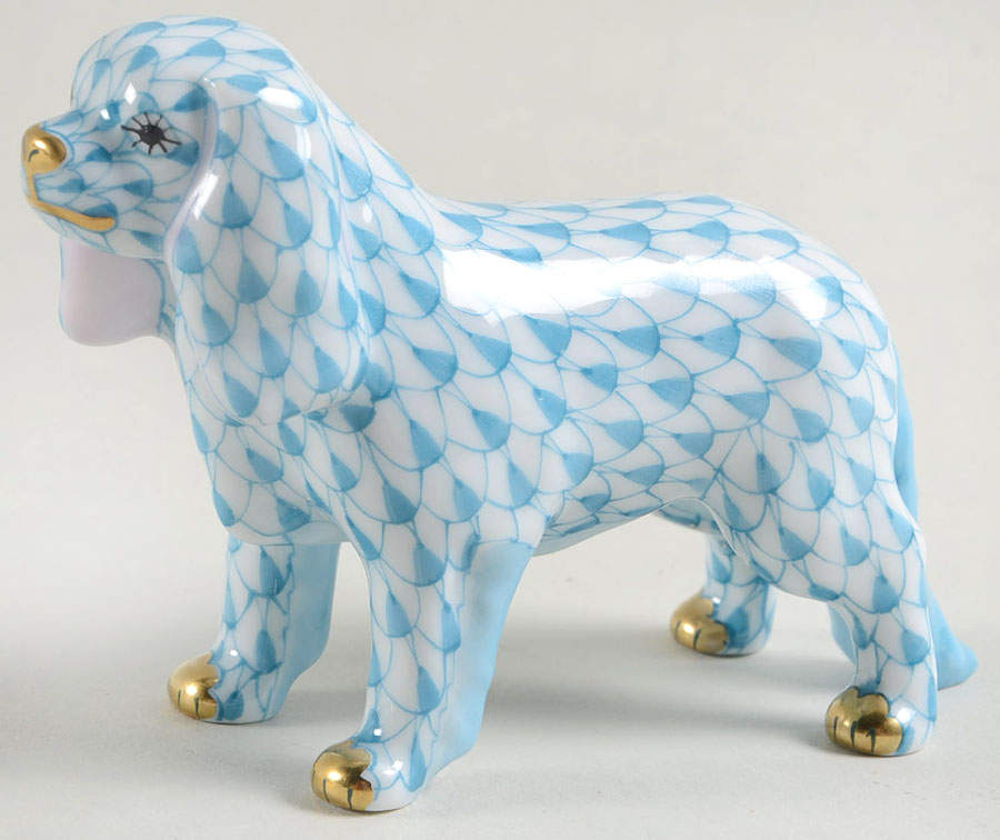 Dogs Cavalier King Charles-Turquoise - No Box by Herend-1