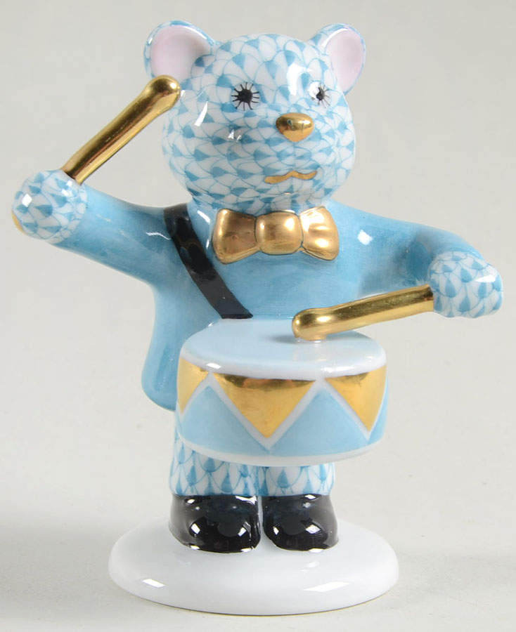 Childrens's Gifts & Toys Little Drummer Bear-Turquoise - No Box by Herend-1