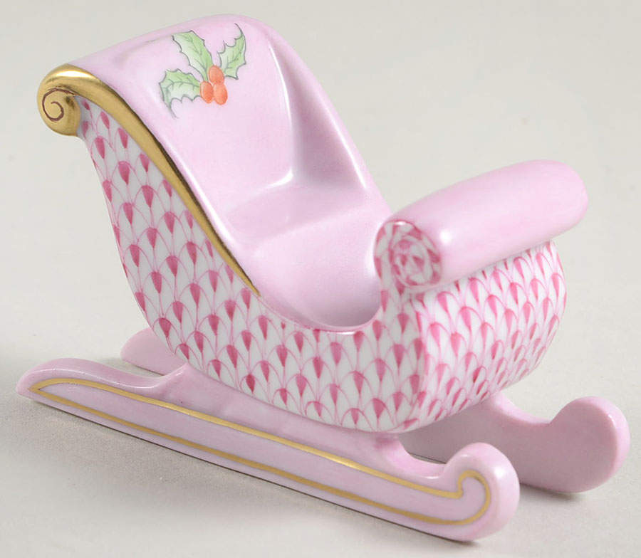 Childrens's Gifts & Toys Sleigh-Raspberry - No Box by Herend-1