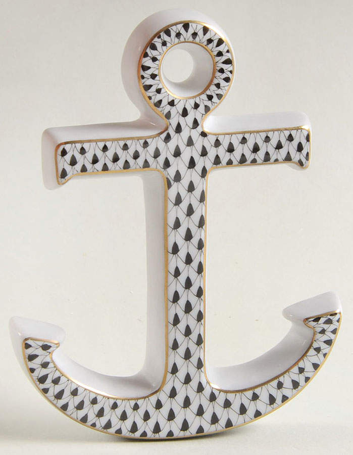Manmade Objects Anchor-Black - No Box by Herend-1
